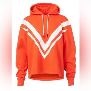 Tory Sport Orange Hoodie with White Chevron V – Size S